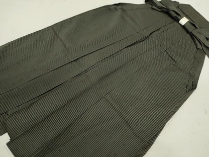 平和屋着物＊夏物 男性 馬乗り袴 縦絽紬 縞 正絹 逸品 CABB9627ze