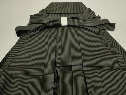 平和屋着物＊夏物 男性 馬乗り袴 縦絽紬 縞 正絹 逸品 CABB9627ze