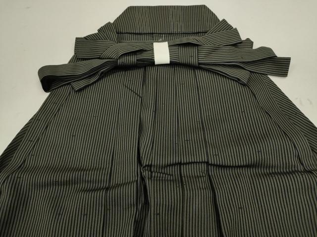 平和屋着物＊夏物 男性 馬乗り袴 縦絽紬 縞 正絹 逸品 CABB9627ze