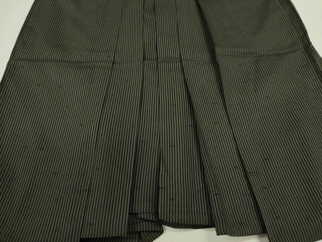 平和屋着物＊夏物 男性 馬乗り袴 縦絽紬 縞 正絹 逸品 CABB9627ze