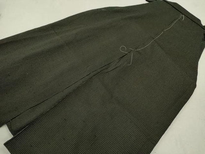 平和屋着物＊夏物 男性 馬乗り袴 縦絽紬 縞 正絹 逸品 CABB9627ze