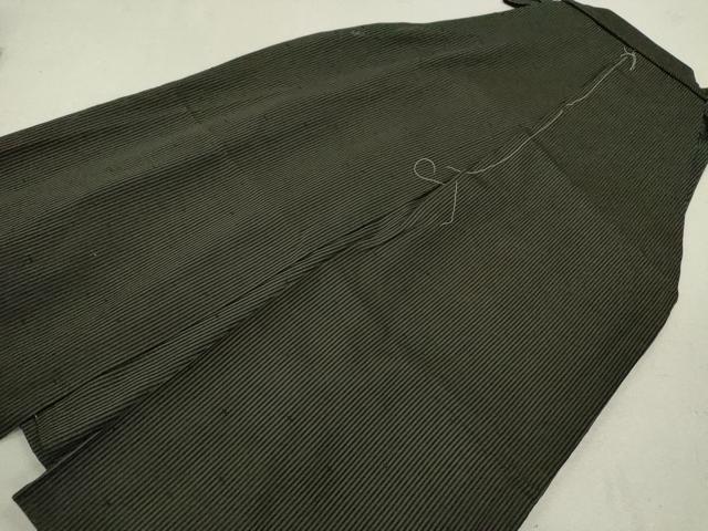 平和屋着物＊夏物 男性 馬乗り袴 縦絽紬 縞 正絹 逸品 CABB9627ze