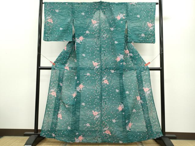 平和屋着物＊夏物 小紋 絽 辻が花 洗える着物 CABB9629ze