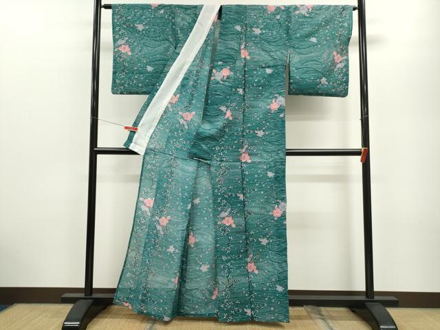 平和屋着物＊夏物 小紋 絽 辻が花 洗える着物 CABB9629ze