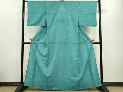 平和屋着物＊夏物 小紋 絽 瓢箪 洗える着物 CABB9633ze
