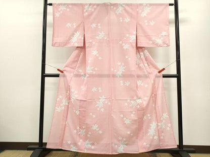 平和屋着物＊夏物 小紋 絽 楓文 たたき染め 高島屋扱い 洗える着物 CABB9635ze