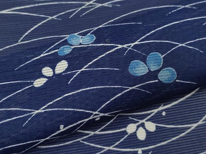 平和屋着物＊夏物 小紋 絽 芝草萩文 洗える着物 CABB9638ze