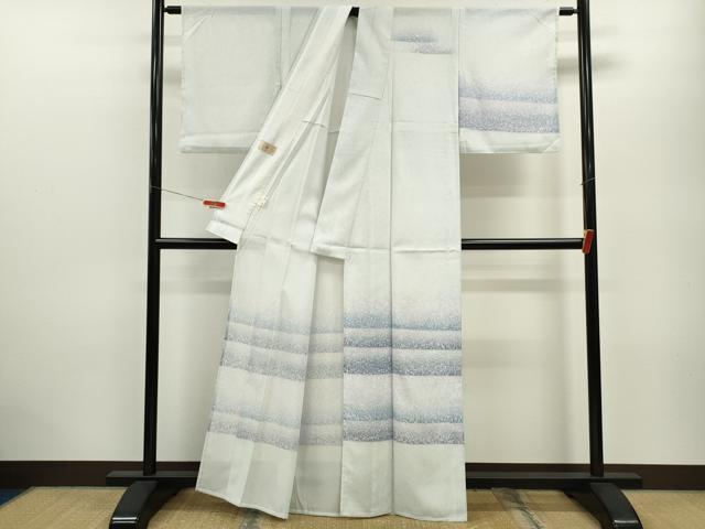 平和屋着物＊夏物 訪問着 絽 霞横段文 たたき染め 洗える着物 CABB9639ze
