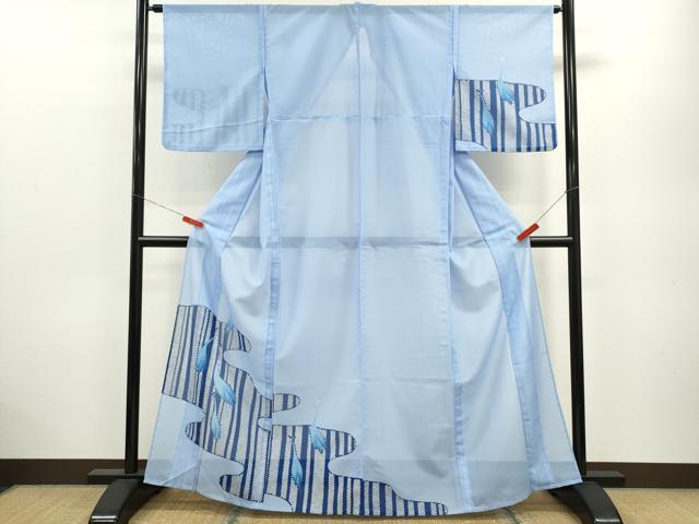 平和屋着物＊夏物　訪問着　絽　孔雀鹿の子文　洗える着物　CABB9643ze 平和屋着物＊夏物 訪問着 絽 孔雀鹿の子文 洗える着物 CABB9643ze