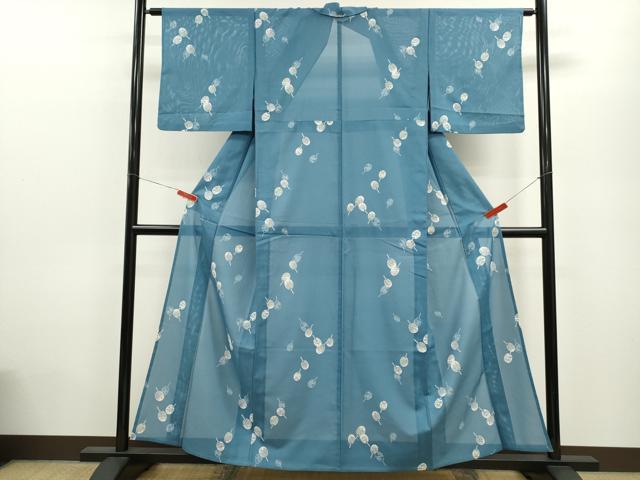 平和屋着物＊夏物　小紋　絽　うちわ草花文　洗える着物　CABB9647ze 平和屋着物＊夏物 小紋 絽 うちわ草花文 洗える着物 CABB9647ze