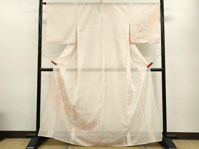平和屋着物＊夏物　訪問着　絽　飛鶴文　暈し染め　洗える着物　CABB9648ze 平和屋着物＊夏物 訪問着 絽 飛鶴文 暈し染め 洗える着物