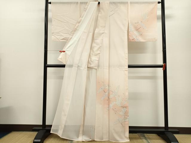 平和屋着物＊夏物　訪問着　絽　飛鶴文　暈し染め　洗える着物　CABB9648ze 平和屋着物＊夏物 訪問着 絽 飛鶴文 暈し染め 洗える着物
