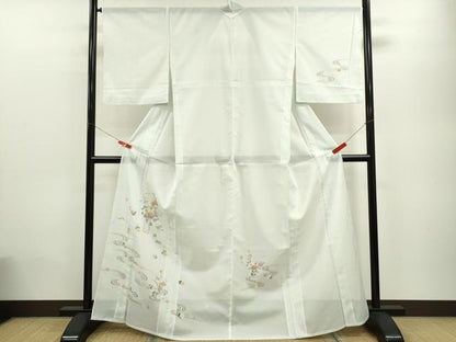 平和屋着物＊夏物　訪問着　絽　流水花籠文　金彩　洗える着物　CABB9650ze