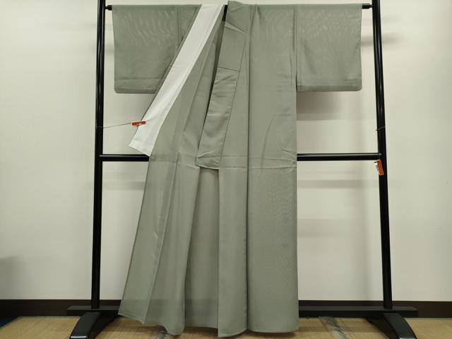 平和屋着物＊夏物 色無地 柳鼠色 洗える着物 CABB9655ze