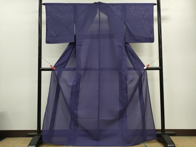 平和屋着物＊夏物 色無地 絽 紫鳶色 洗える着物 AAAZ8581jd 平和屋着物