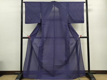 平和屋着物＊夏物 色無地 絽 紅桔梗色 洗える着物 未使用 CABB9656ze