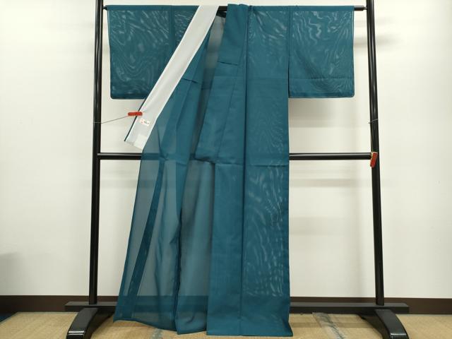 平和屋着物＊夏物 色無地 絽 藍色 洗える着物 未使用 CABB9657ze