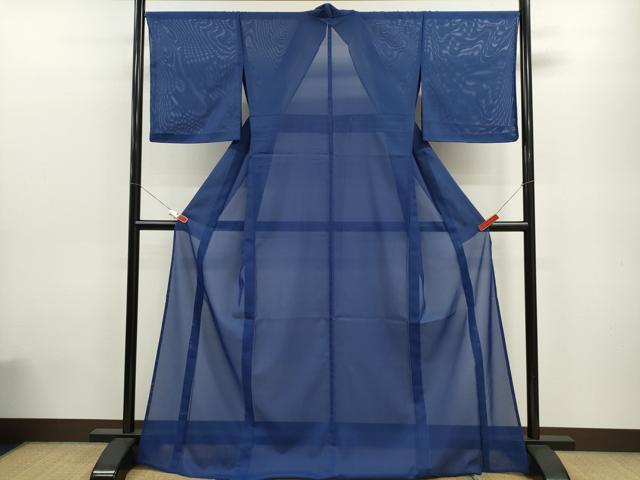平和屋着物＊夏物 色無地 絽 瑠璃色 洗える着物 未使用 CABB9662ze