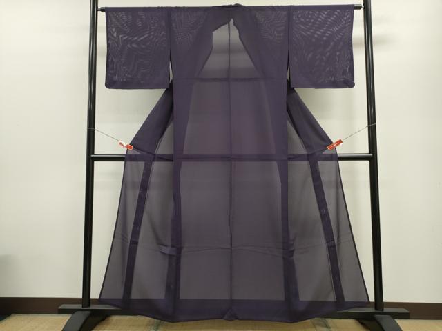 平和屋着物＊夏物　色無地　絽　深紫色　洗える着物　未使用　CABB9663ze 平和屋着物＊夏物 色無地 絽 深紫色 洗える着物 未使用 CABB9663ze