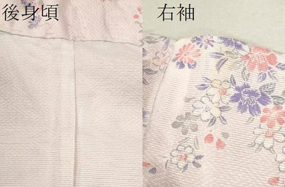 平和屋着物＊夏物 小紋 絽 草花文 暈し染め 洗える着物 CABB9669ze