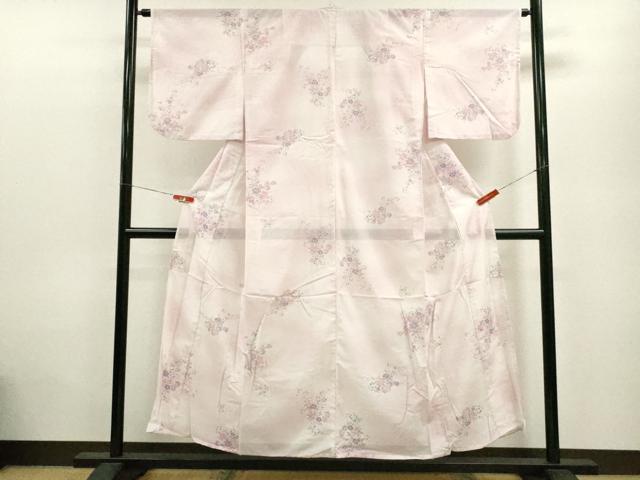 平和屋着物＊夏物　小紋　絽　草花文　暈し染め　洗える着物　CABB9669ze 平和屋着物＊夏物 小紋 絽 草花文 暈し染め 洗える着物 CABB9669ze