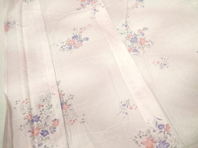 平和屋着物＊夏物 小紋 絽 草花文 暈し染め 洗える着物 CABB9669ze