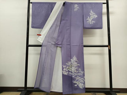 平和屋着物＊夏物 訪問着 絽 松竹梅風景文 金彩 洗える着物 CABB9671ze