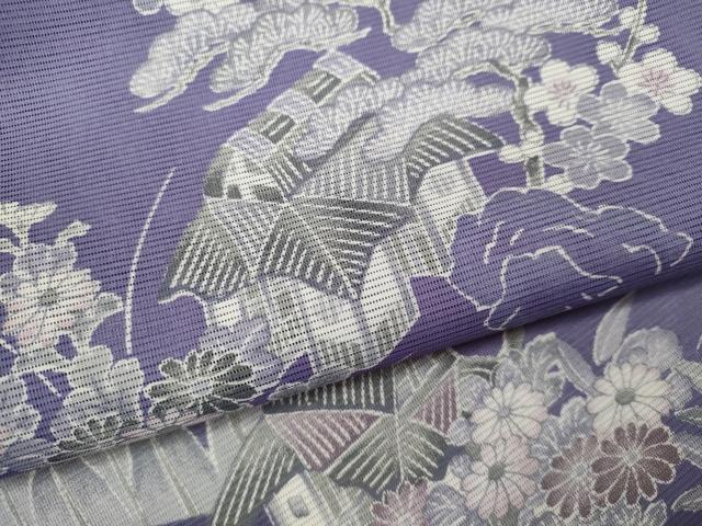 平和屋着物＊夏物 訪問着 絽 松竹梅風景文 金彩 洗える着物 CABB9671ze