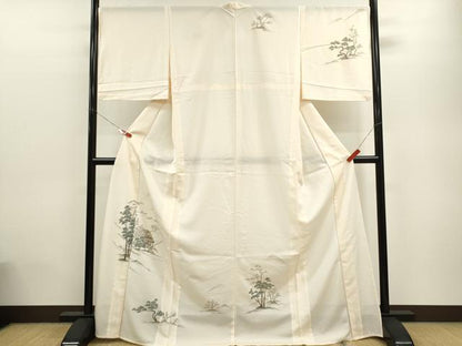 平和屋着物＊夏物 訪問着 絽 手描き 遠山風景文 洗える着物 CABB9672ze