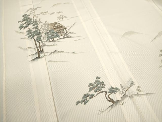 平和屋着物＊夏物　訪問着　絽　手描き　遠山風景文　洗える着物　CABB9672ze 平和屋着物＊夏物 訪問着 絽 手描き 遠山風景文 洗える着物 CABB9672ze