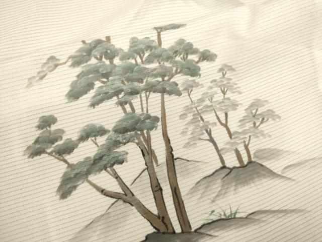 平和屋着物＊夏物 訪問着 絽 手描き 遠山風景文 洗える着物 CABB9672ze
