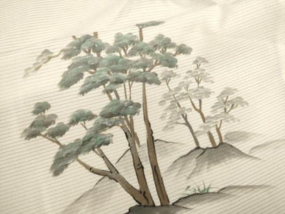 平和屋着物＊夏物 訪問着 絽 手描き 遠山風景文 洗える着物 CABB9672ze