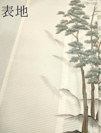 平和屋着物＊夏物　訪問着　絽　手描き　遠山風景文　洗える着物　CABB9672ze 平和屋着物＊夏物 訪問着 絽 手描き 遠山風景文 洗える着物 CABB9672ze