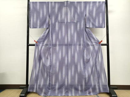 平和屋着物＊夏物 小紋 紗 舞桜文 暈し染め 洗える着物 CABB9673ze