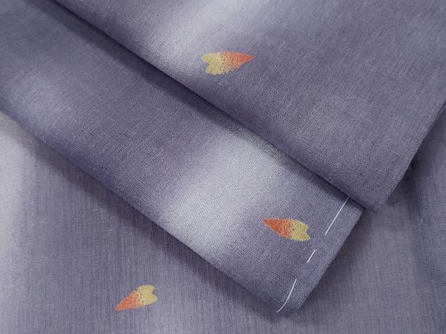 平和屋着物＊夏物 小紋 紗 舞桜文 暈し染め 洗える着物 CABB9673ze