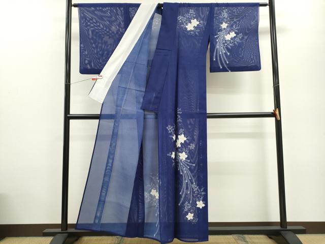 平和屋着物＊夏物 訪問着 絽 孔雀草花文 洗える着物 CABB9683ze