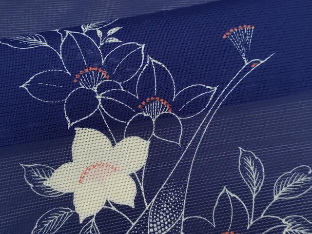 平和屋着物＊夏物 訪問着 絽 孔雀草花文 洗える着物 CABB9683ze