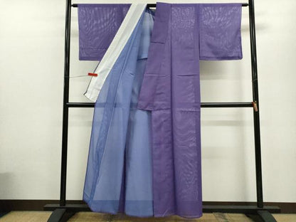 平和屋着物＊夏物 色無地 絽 菫色 洗える着物 CABB9686ze