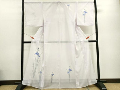 平和屋着物＊夏物 訪問着 絽 燕子花 洗える着物 CABB9688ze