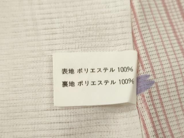 平和屋着物＊夏物 小紋 絽 縞 舞桜文 洗える着物 CABB9693ze