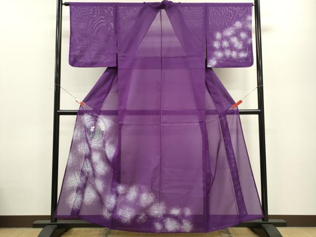平和屋着物＊夏物 訪問着 絽 草花文 たたき染め 洗える着物 CABB9694ze