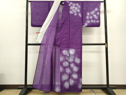 平和屋着物＊夏物 訪問着 絽 草花文 たたき染め 洗える着物 CABB9694ze