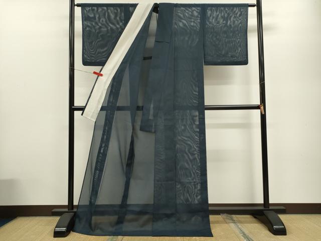 平和屋着物＊夏物　色無地　絽　ロング丈　褐返色　洗える着物　CABB9695ze