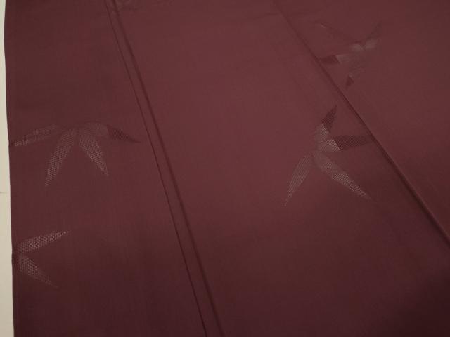 平和屋着物＊夏物 色無地 縦絽 笹文紗 紫鳶色 正絹 逸品 CABB9697ze