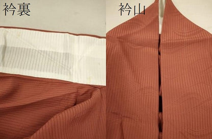 平和屋着物＊夏物 色無地 縦絽 立波紋紗 肉桂色 正絹 逸品 CABB9698ze
