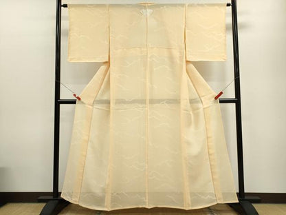 平和屋着物＊夏物 色無地 雲取り紋紗 肌色 正絹 逸品 未使用 CABB9701ze