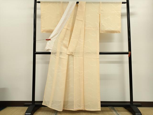 平和屋着物＊夏物　色無地　雲取り紋紗　肌色　正絹　逸品　未使用　CABB9701ze 平和屋着物＊夏物 色無地 雲取り紋紗 肌色 正絹 逸品 未使用