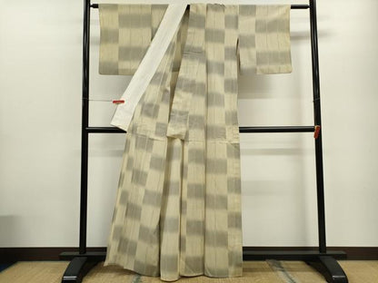 平和屋着物＊夏物 明石ちぢみ 霞変わり縞 正絹 逸品 CABB9702ze