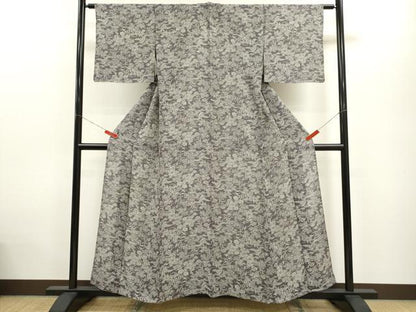 平和屋着物＊夏物 小紋 絽 草花文 正絹 逸品 CABB9706ze