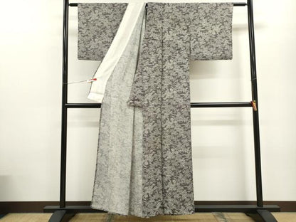 平和屋着物＊夏物 小紋 絽 草花文 正絹 逸品 CABB9706ze